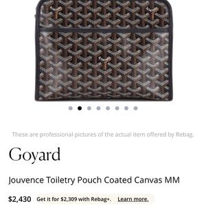 Goyard Black Leather Double-Zip Pouch with Silver Hardware